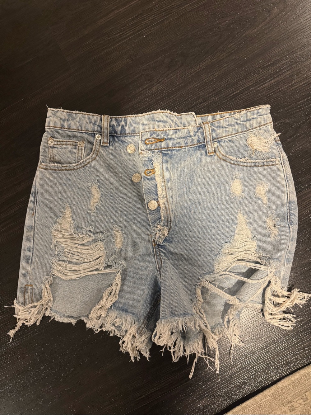 VICI Collection Distressed Light Blue Denim Women’s Shorts